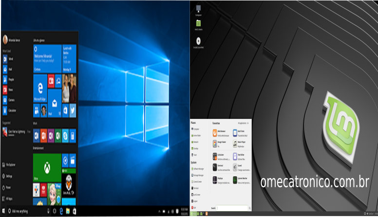 Figura Windows 10 vs Linux Mint 19.1 MATE.